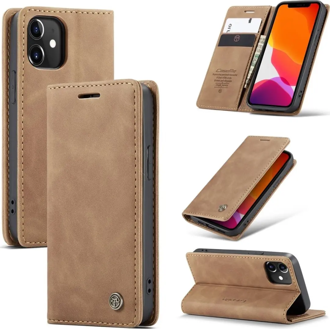 Caseme 013 Bookcase Portemonnee - iPhone 12 Mini - Bruin