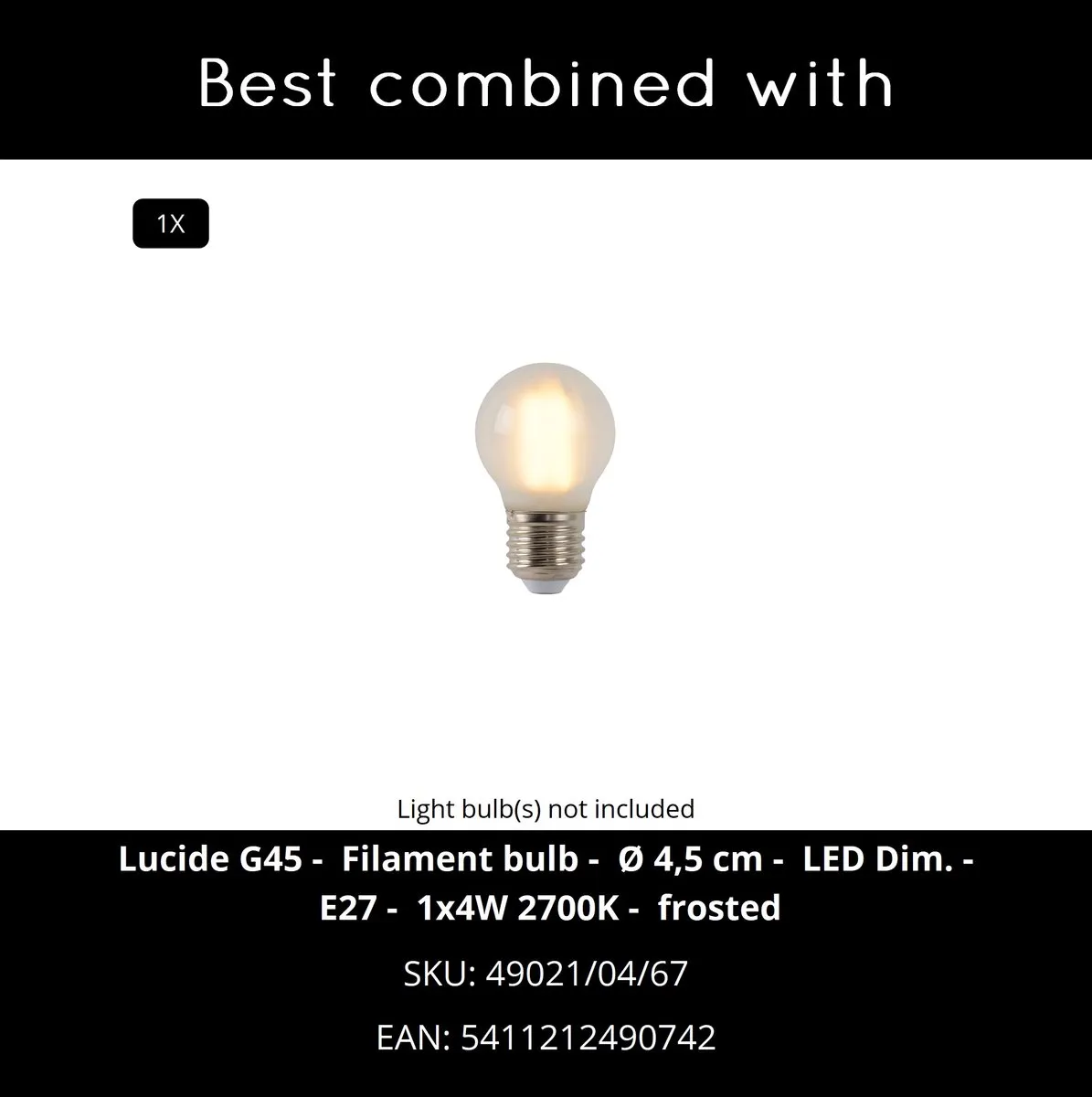 Lucide CATO Tafellamp Ø23,5cm - Wit