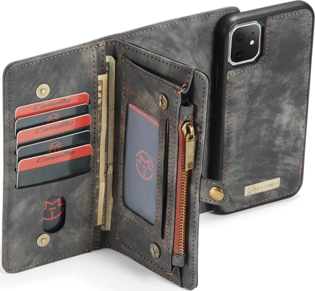 Caseme Luxury Wallet Case Apple iPhone 11 - 8 Pasjes - Zwart - MPN 564383
