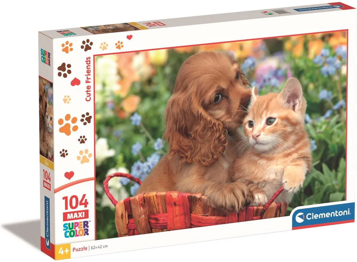Clementoni Puzzel 104 Stuks Puppy & Kitten