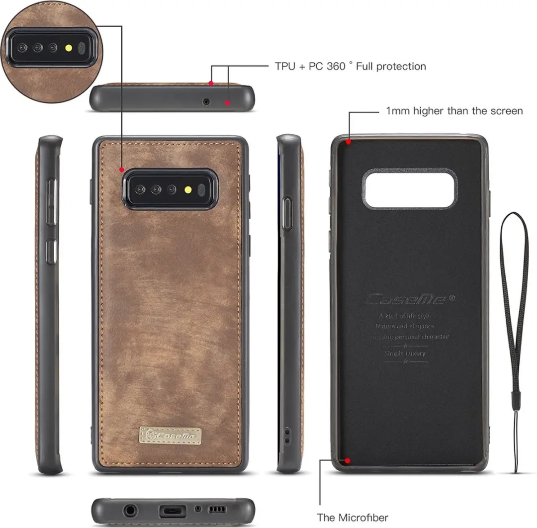 Caseme 008 Telefoonhoesje Samsung Galaxy S10 - 8 Pasjes - Bruin - afbeelding 6 van 6