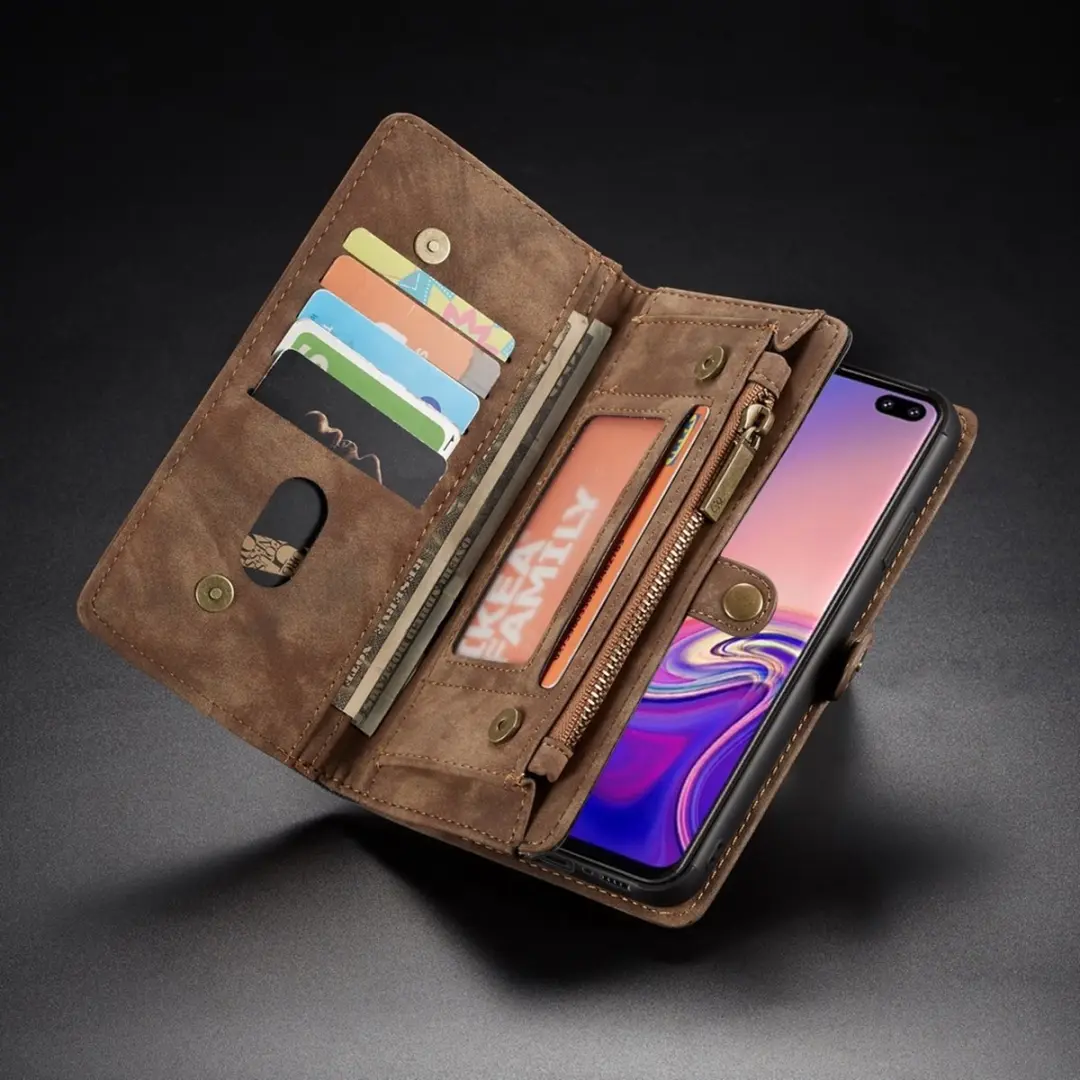 Caseme 008 Telefoonhoesje Samsung Galaxy S10 - 8 Pasjes - Bruin
