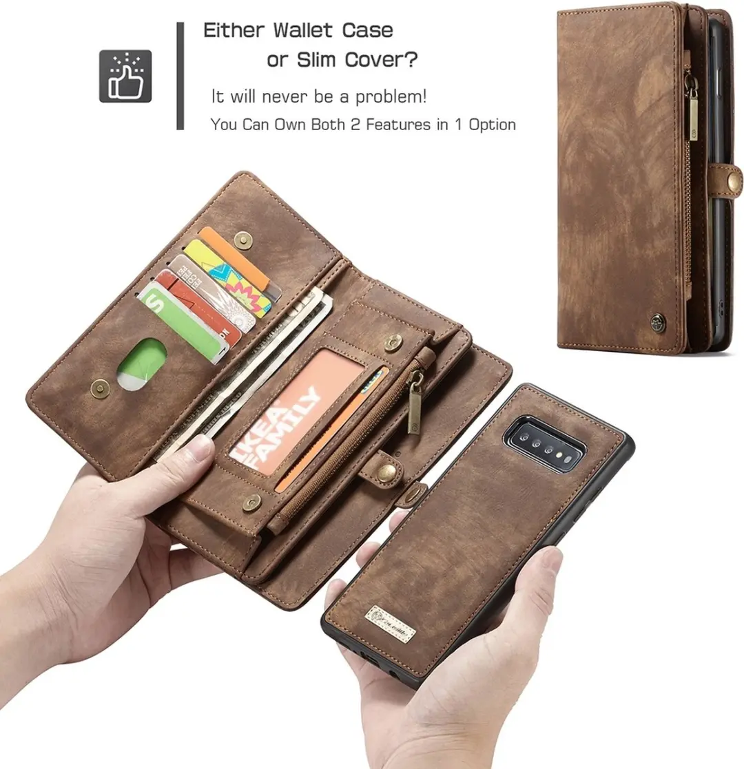 Caseme 008 Telefoonhoesje Samsung Galaxy S10 - 8 Pasjes - Bruin
