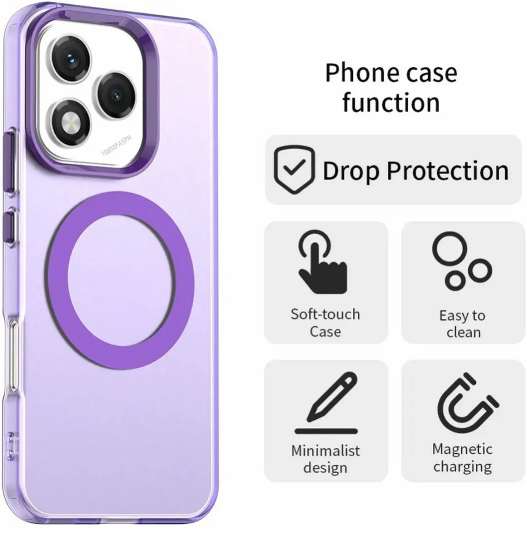 Selected MagSafe Backcover Honor 400 Lite - Paars & Transparant