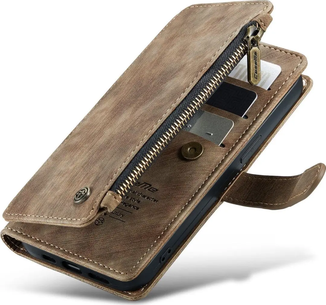 Caseme iPhone Billfold Lederen Hoes - 13 Pasjes - Bruin - MPN 614520