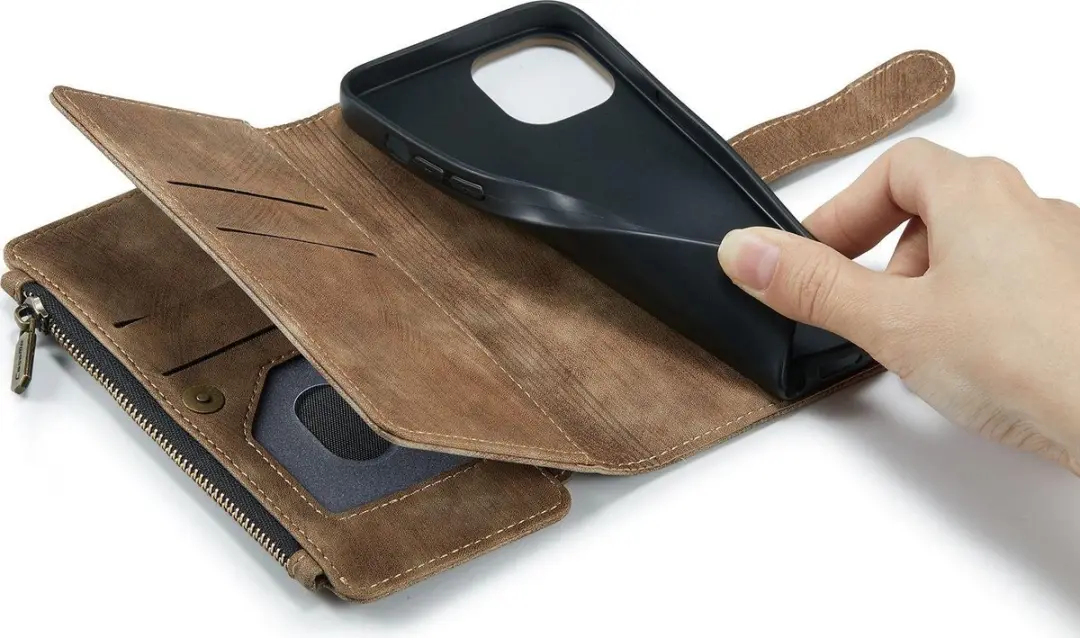 Caseme iPhone Billfold Lederen Hoes - 13 Pasjes - Bruin - MPN 614520