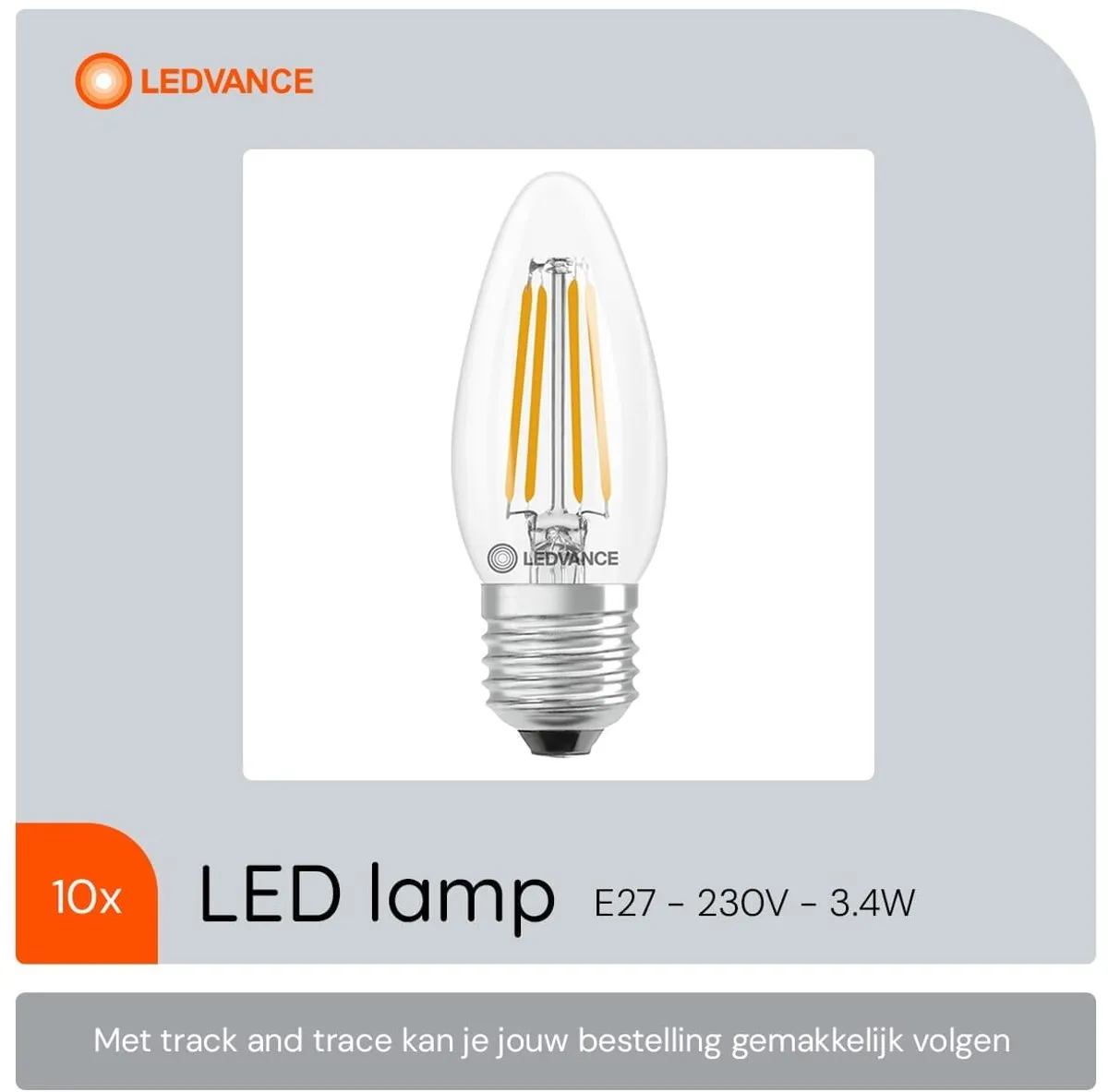 LEDVANCE LED Classic B35 E27 3.4W 470lm - 10 Stuks - afbeelding 6 van 6
