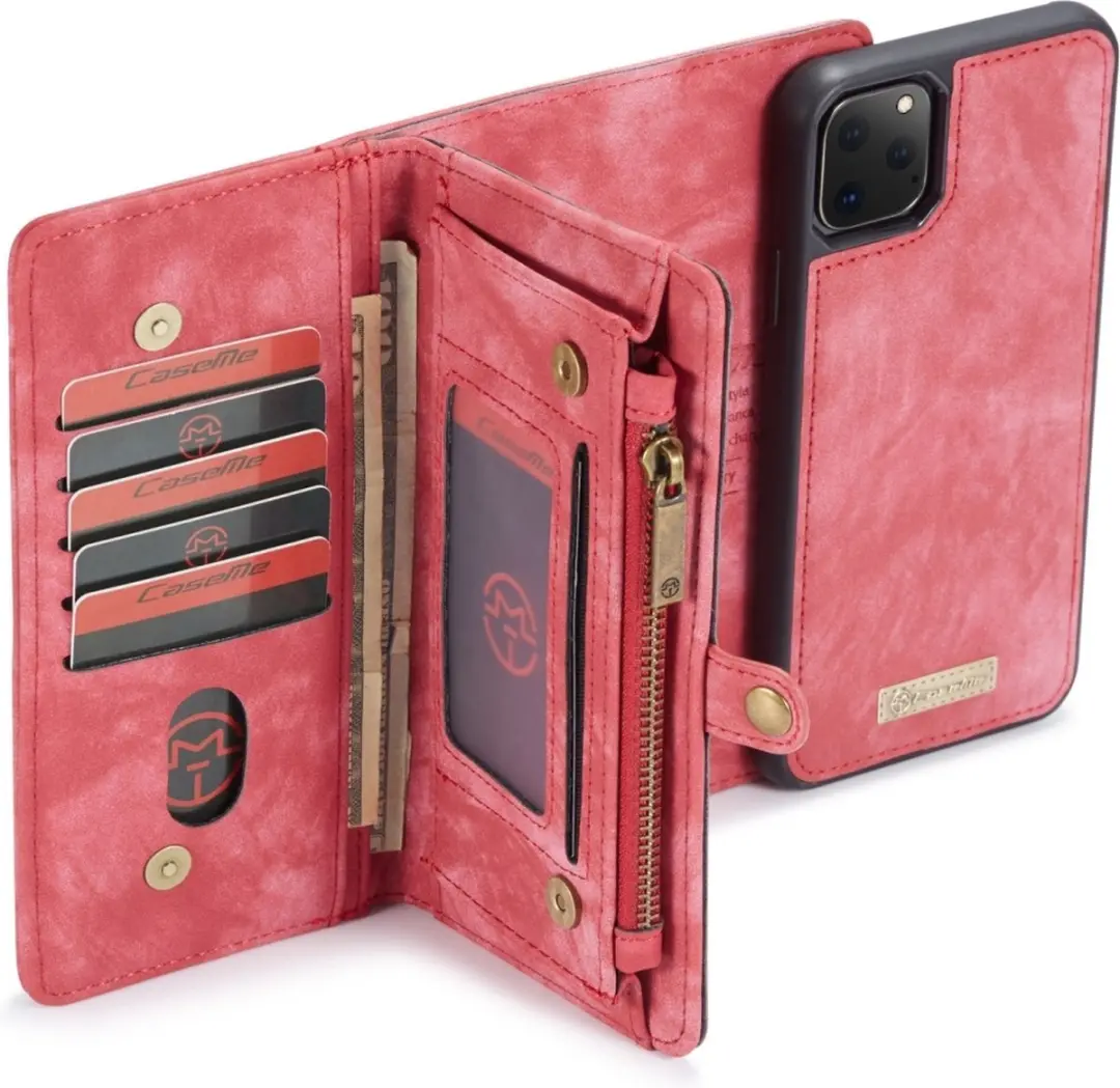 CaseMe Luxury Wallet Case 563644 - Rood - 8 Pasjes
