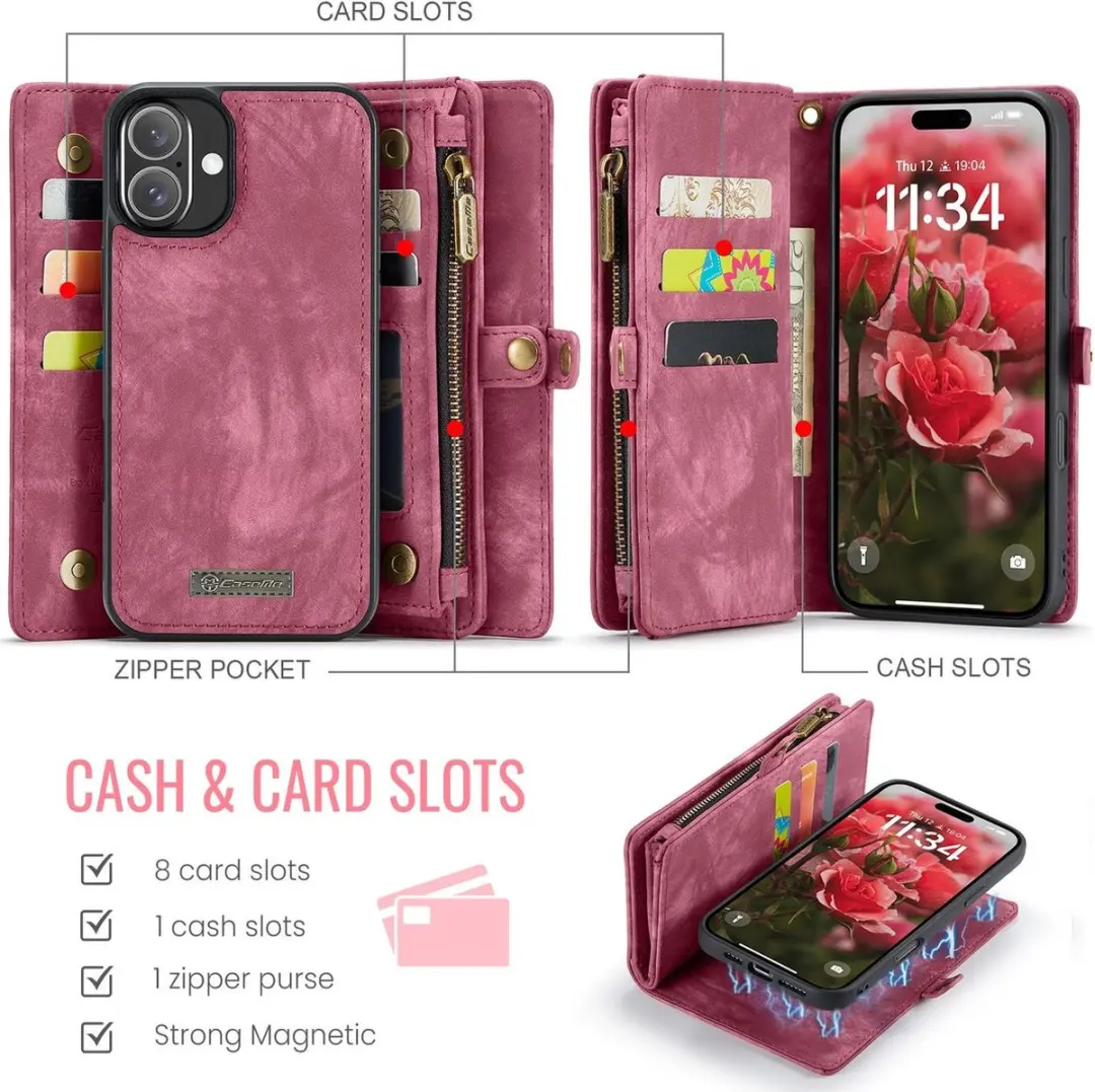 Caseme 008 Telefoonhoesje iPhone 16 Plus - Rood