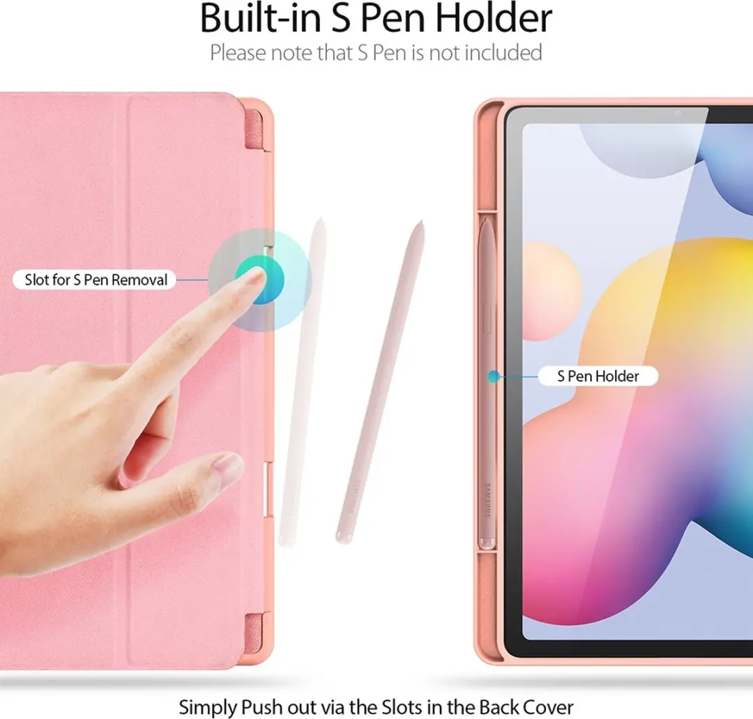 Dux Ducis Domo Bookcase Samsung Galaxy Tab S6 Lite Hoes - Roze