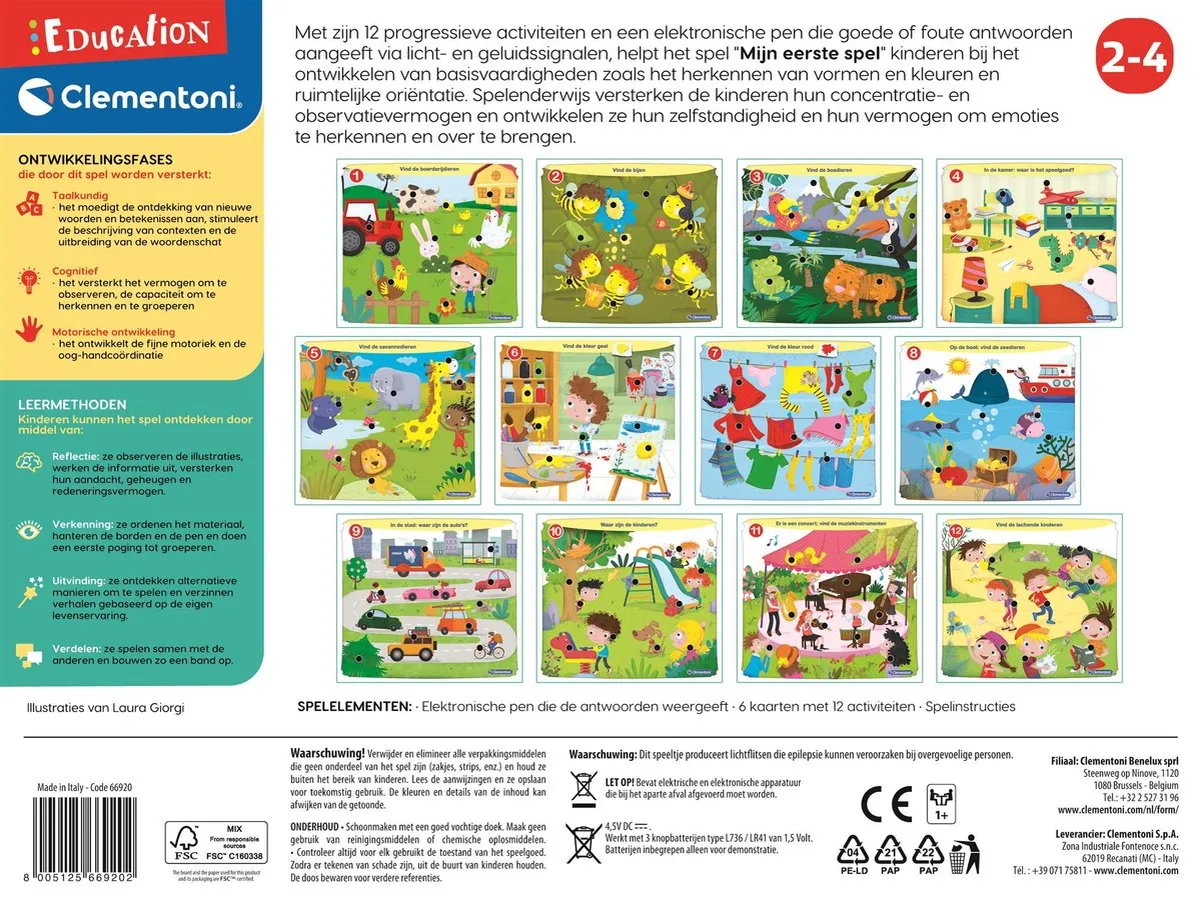 Clementoni Mijn Eerste Quiz - Educatief Speelgoed 66920 - Interactieve Pen - Multi Kleur