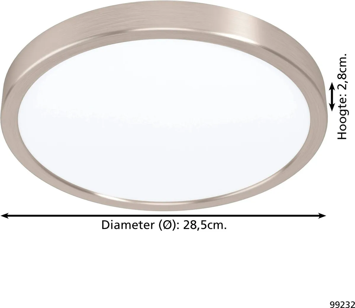 Eglo Fueva 5 Opbouwlamp - Ø28,5cm - Grijs/Wit - afbeelding 6 van 6