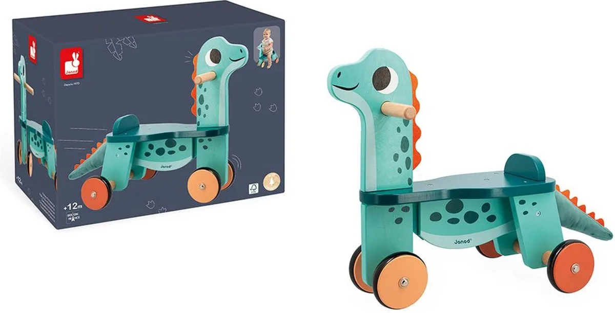 Janod Portosaurus Houten Loopfiets - Multikleur - J05828