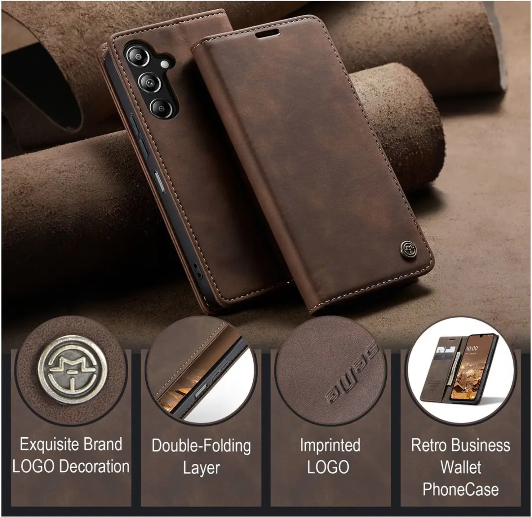 Caseme 013 Bookcase Portemonneehoesje Samsung Galaxy A16 - Bruin