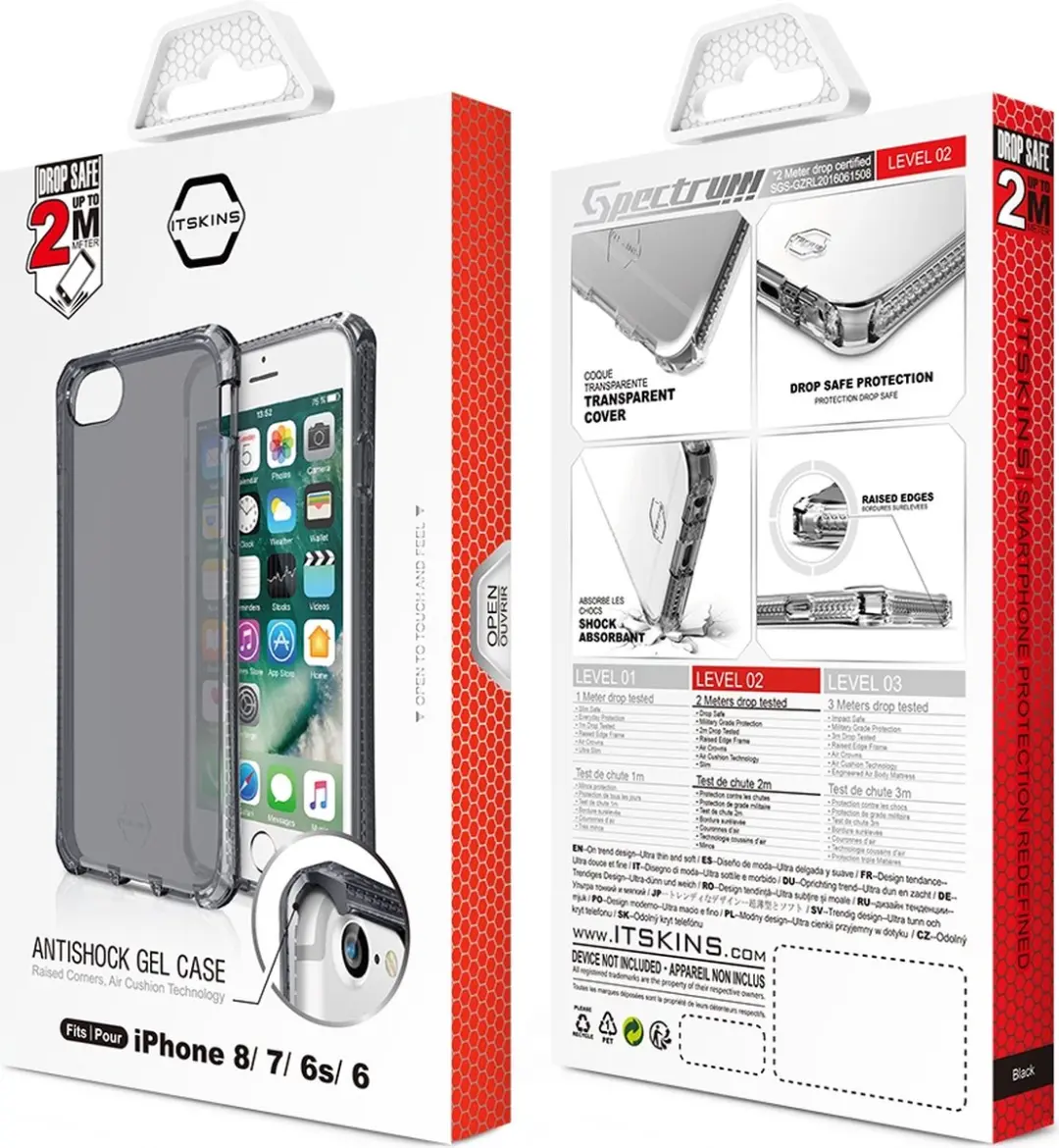 Itskins iPhone 8 Hoesje APS2-SPECM-SMOK - Zwart