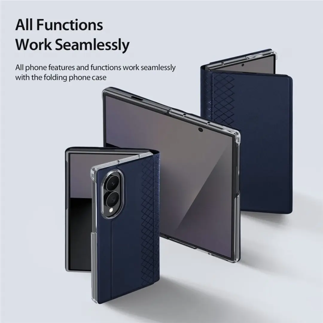 Dux Ducis Leren Hoes Bookcase Samsung Galaxy Z Fold8 - Donkerblauw