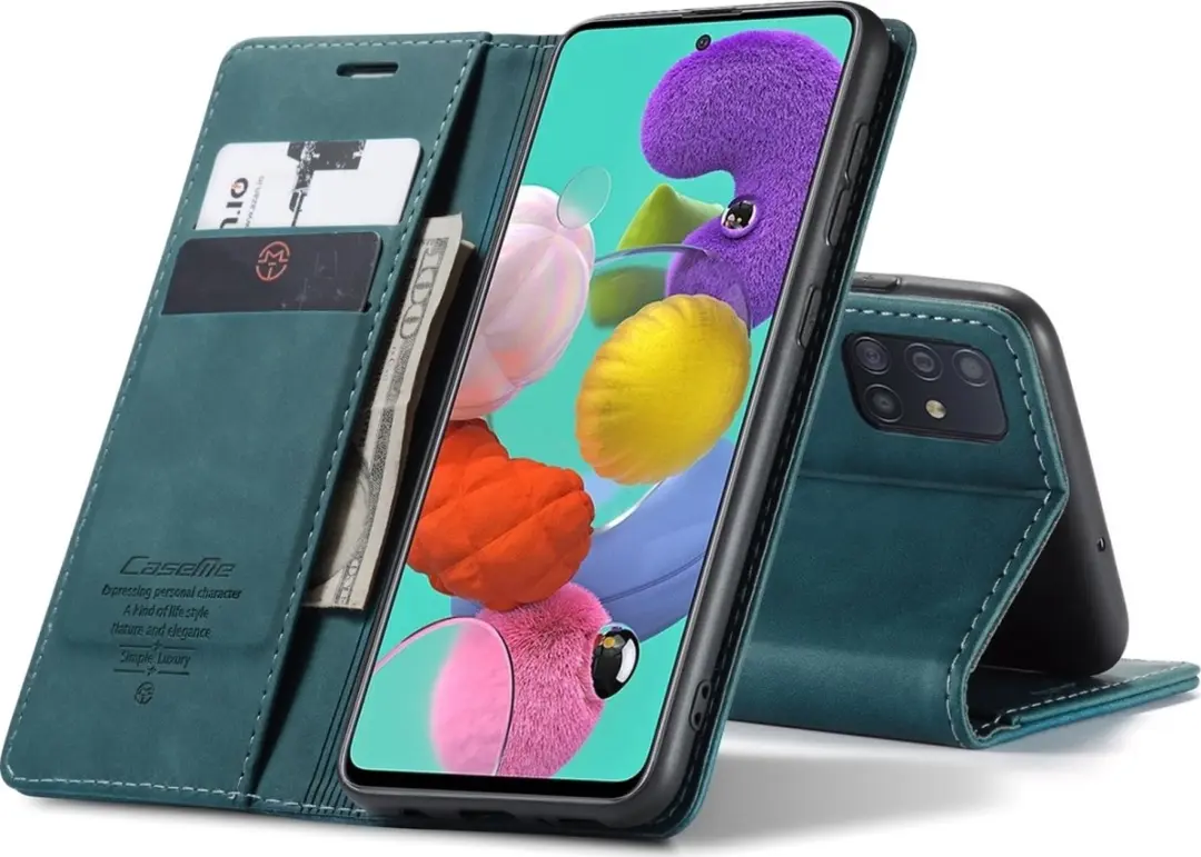 Caseme 013 Bookcase Portemonnee Telefoonhoesje - Samsung Galaxy A51 - Turquoise