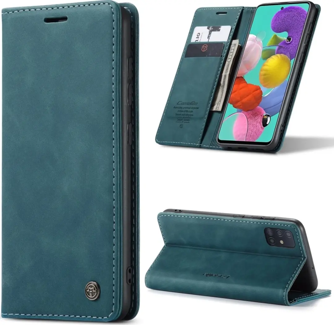 Caseme 013 Bookcase Portemonnee Telefoonhoesje - Samsung Galaxy A51 - Turquoise - afbeelding 6 van 6