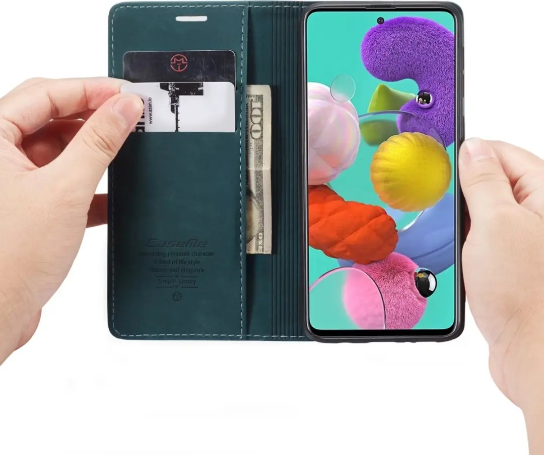 Caseme 013 Bookcase Portemonnee Telefoonhoesje - Samsung Galaxy A51 - Turquoise