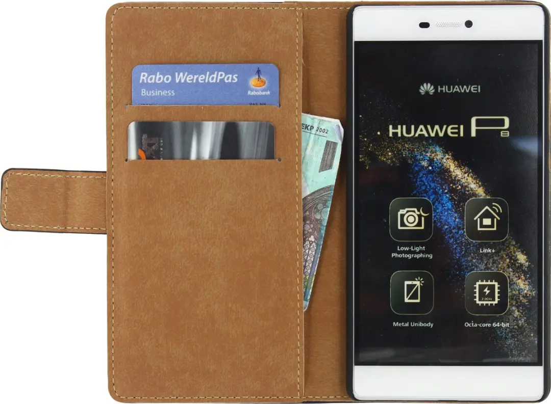 Mobilize Classic Wallet Book Case Huawei P8 - Zwart