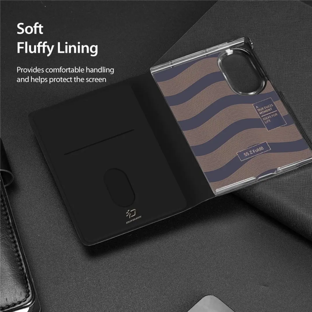Dux Ducis Leren Hoes Samsung Galaxy Z Fold8 Bookcase - Zwart