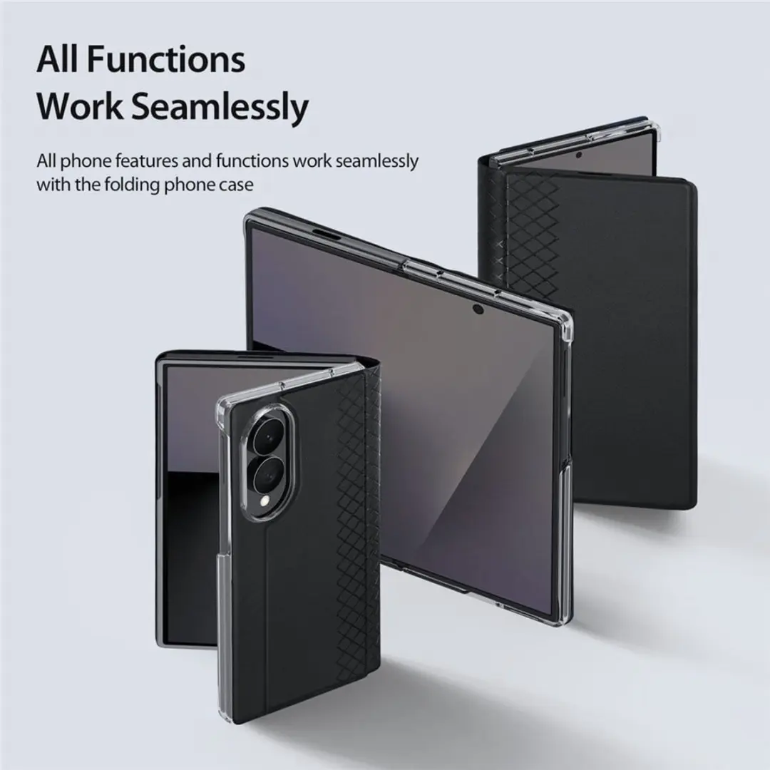 Dux Ducis Leren Hoes Samsung Galaxy Z Fold8 Bookcase - Zwart