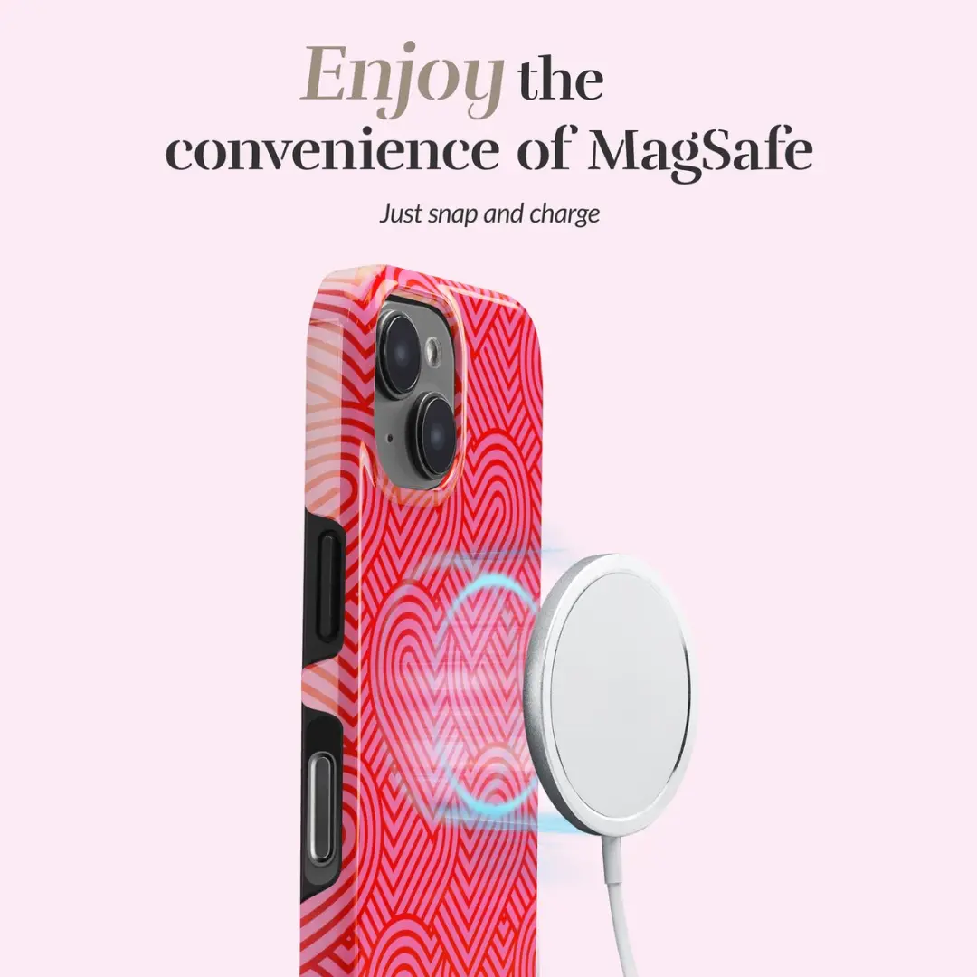 Mio by Mobilize Hoesje iPhone 16 Plus - MagSafe - Rood/Roze/Print