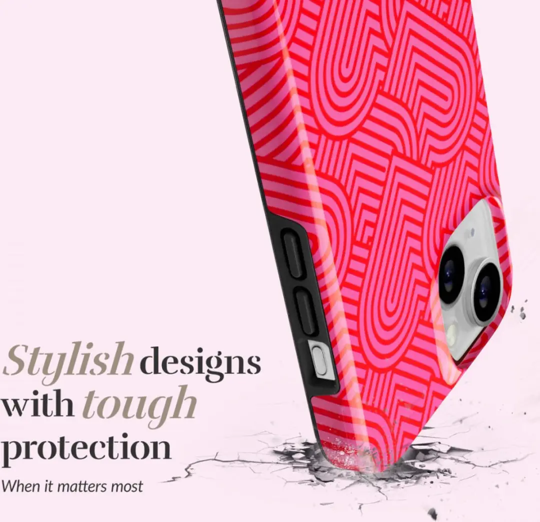 Mio by Mobilize Hoesje iPhone 16 Plus - MagSafe - Rood/Roze/Print