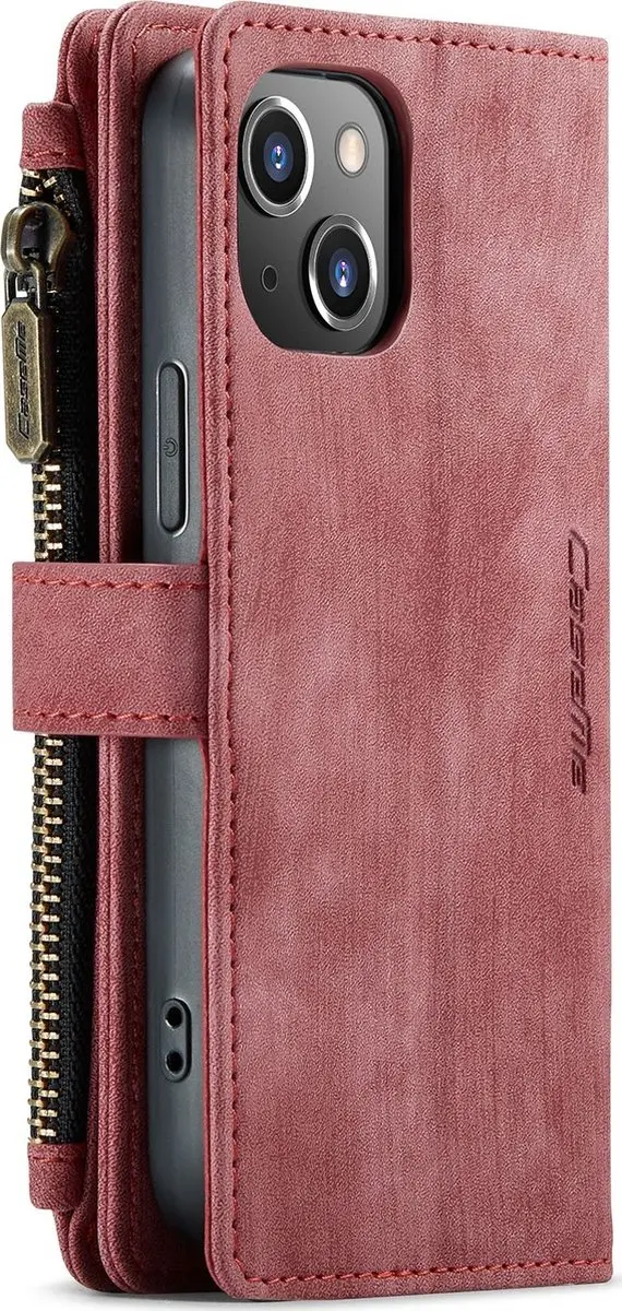 CaseMe iPhone SE/5s/5 Billfold Lederen Hoes - 13 Kaartvakken - Rood