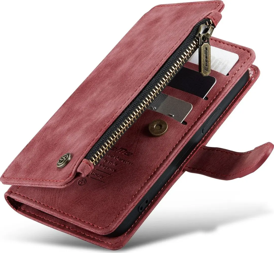 CaseMe iPhone SE/5s/5 Billfold Lederen Hoes - 13 Kaartvakken - Rood