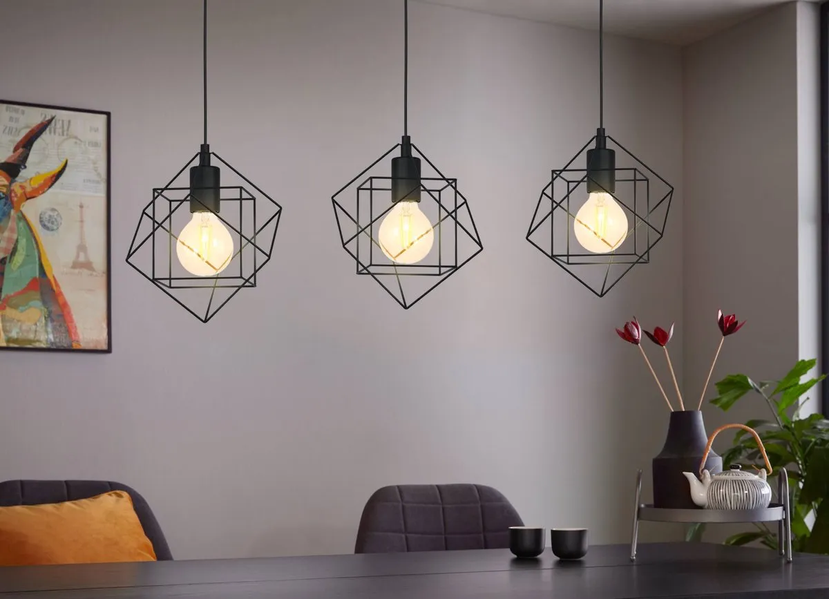 Eglo Straiton Hanglamp E27 - 90,5 cm - Zwart - afbeelding 6 van 6