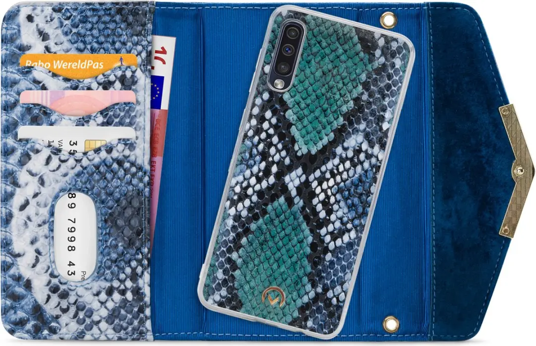 Mobilize Gelly Velvet Telefoonhoesje Samsung Galaxy A50 - Royal Blue Snake