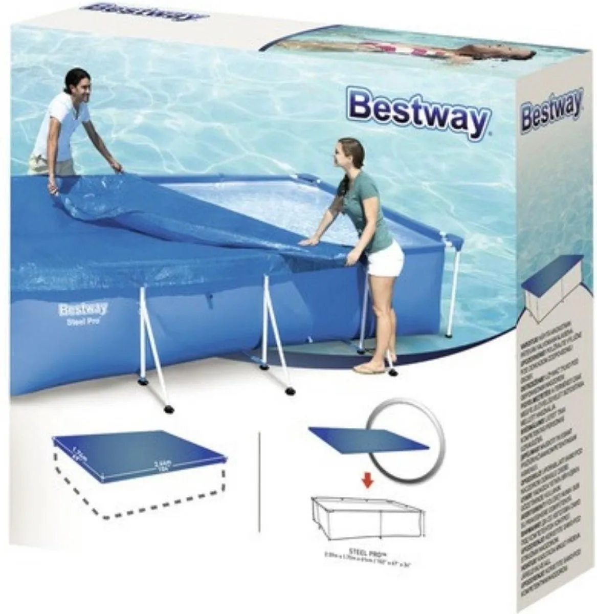 Bestway Zwembad Afdekzeil Framepool 300x200cm - Blauw