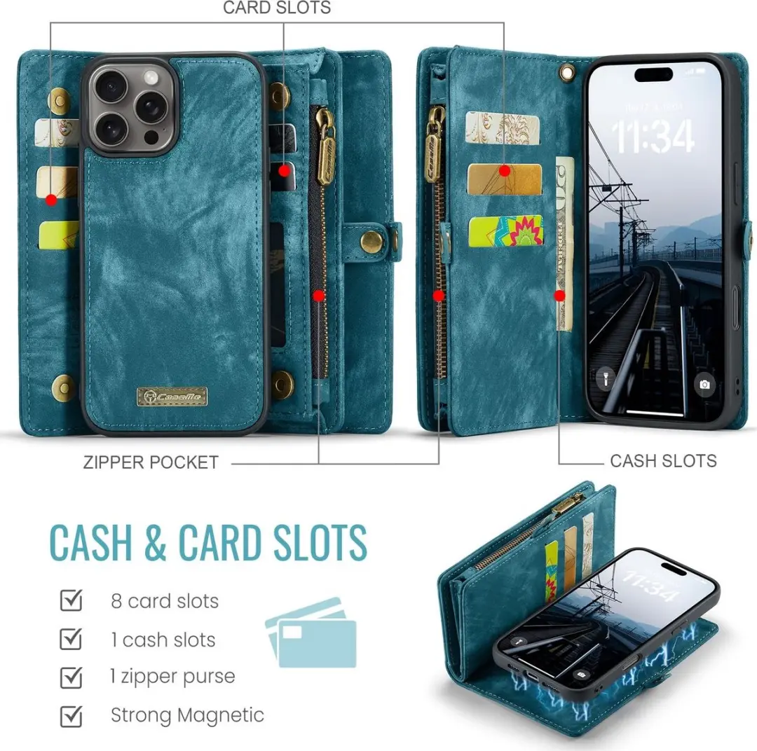Caseme 008 Telefoonhoesje iPhone 16 Pro Max - Blauw