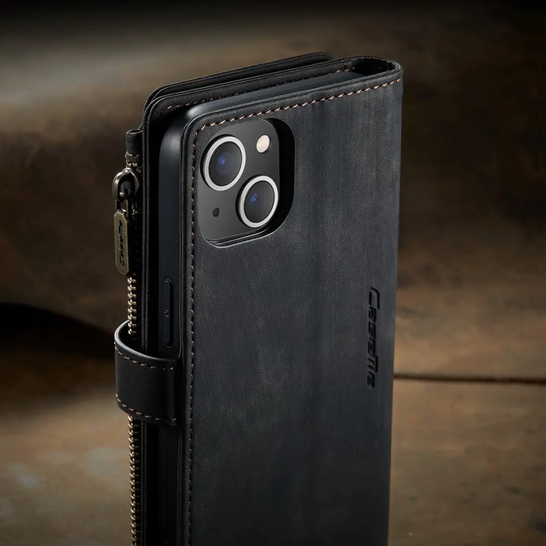 CaseMe iPhone 14 Wallet Book Hoesje - 7 Pasjes - Zwart