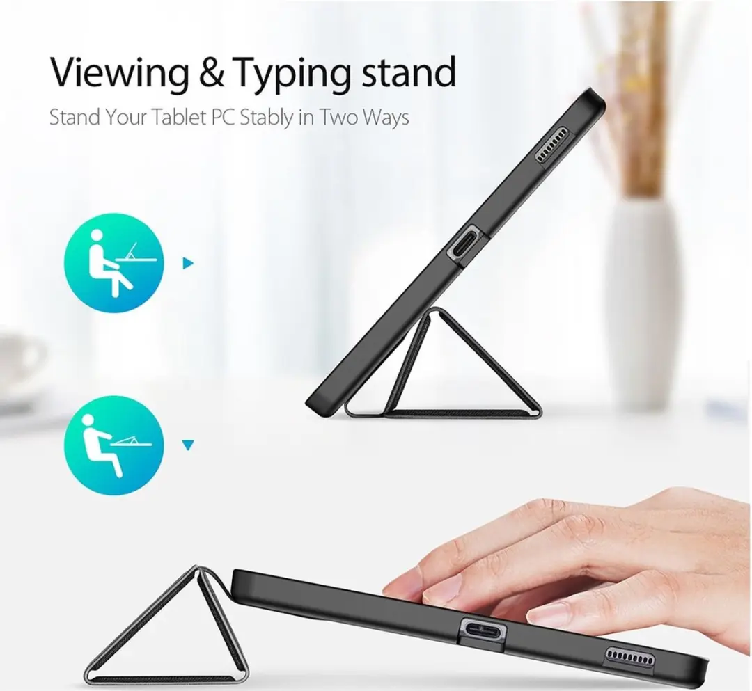 Dux Ducis Domo Bookcase + Stylushouder Samsung Galaxy Tab S6 Lite - 10.4" - Zwart