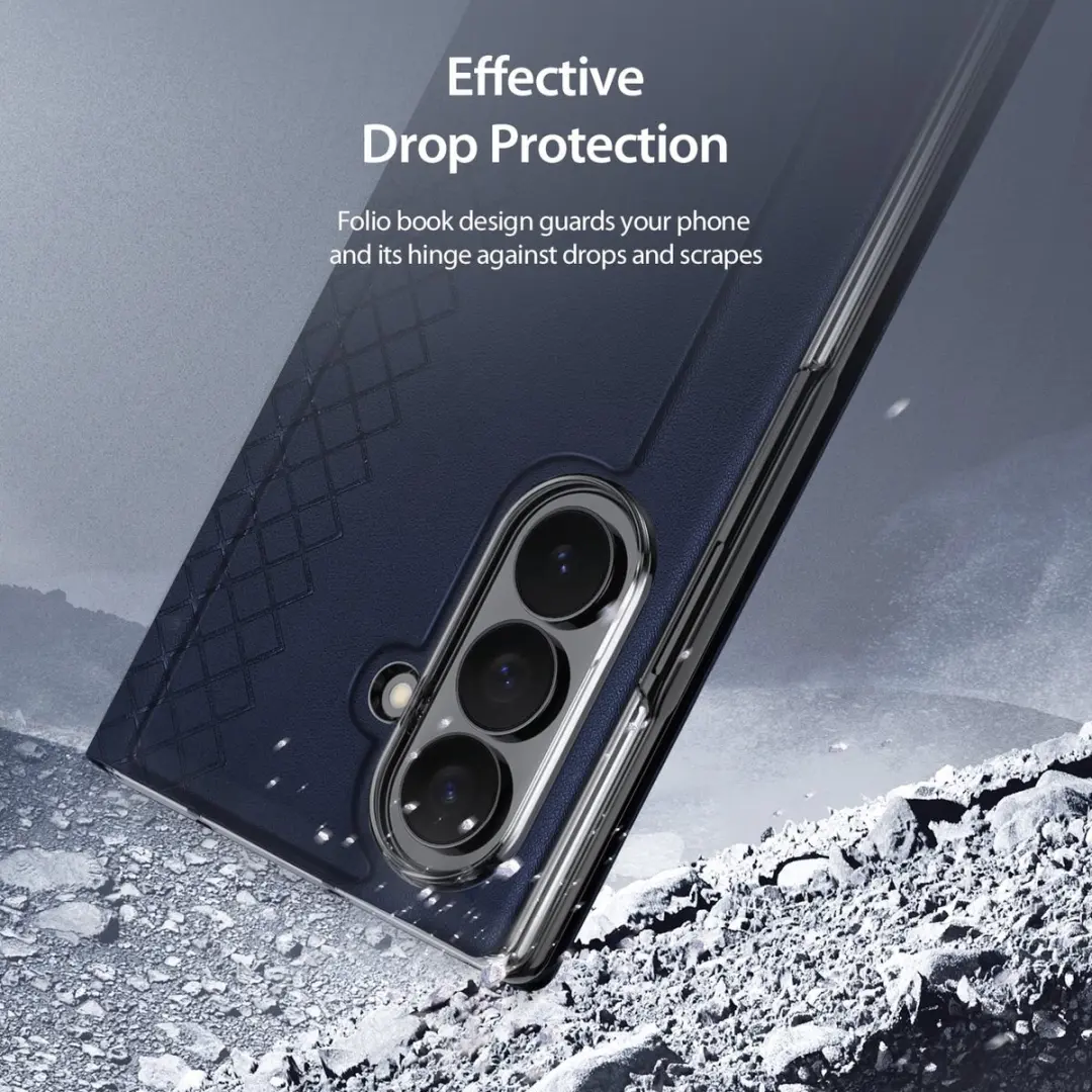 Dux Ducis Samsung Galaxy Z Fold8 PU Leren Hoes - Bookcase - Donkerblauw