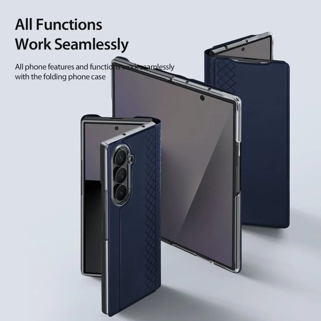 Dux Ducis Samsung Galaxy Z Fold8 PU Leren Hoes - Bookcase - Donkerblauw