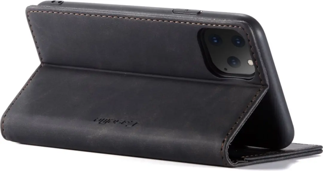 Caseme iPhone 11 Pro Bookcase Hoesje - Kunstleder - 2 Pasjes - Zwart