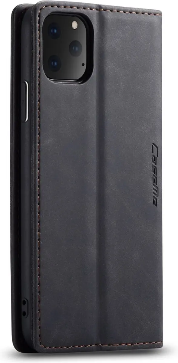 Caseme iPhone 11 Pro Bookcase Hoesje - Kunstleder - 2 Pasjes - Zwart