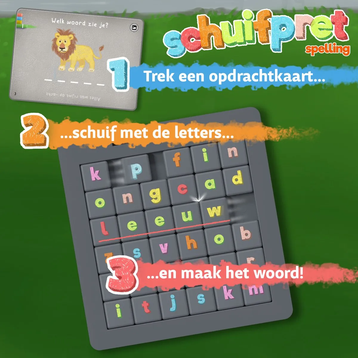 999 Games Schuifpret Spelling Educatief Taalspel - 1 Speler