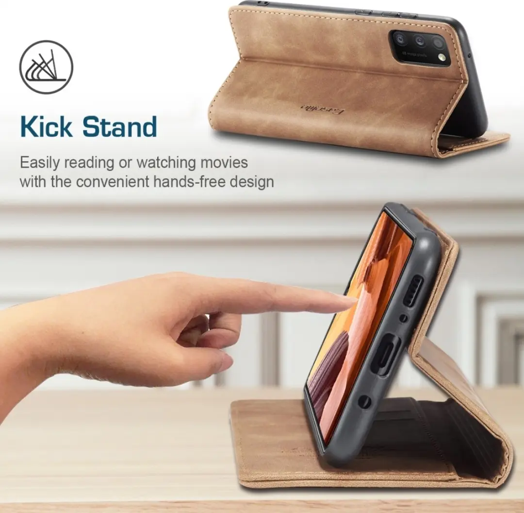 Caseme Samsung Galaxy A41 Kunstlederen Bookcase Hoesje - 2 Pasjes - Bruin