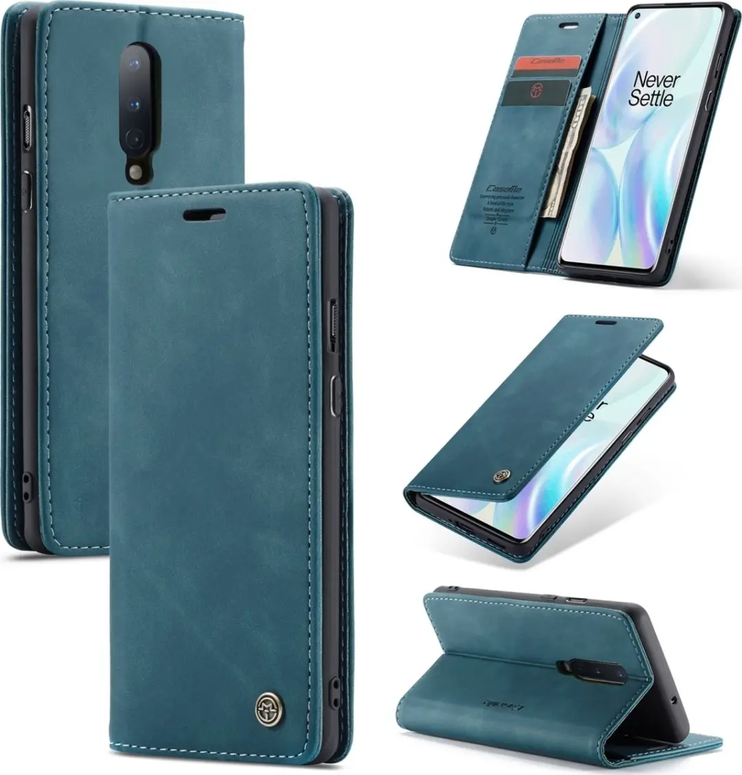Caseme 013 Bookcase Portemonnee OnePlus 8 - Blauw - afbeelding 6 van 6