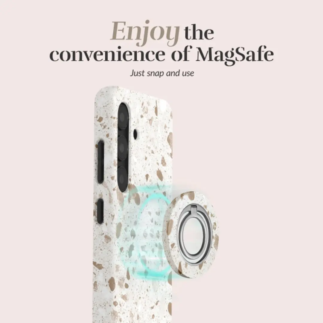 Mobilize MIO Soft Terrazzo MagSafe Hoesje - Samsung Galaxy A37 5G - Beige