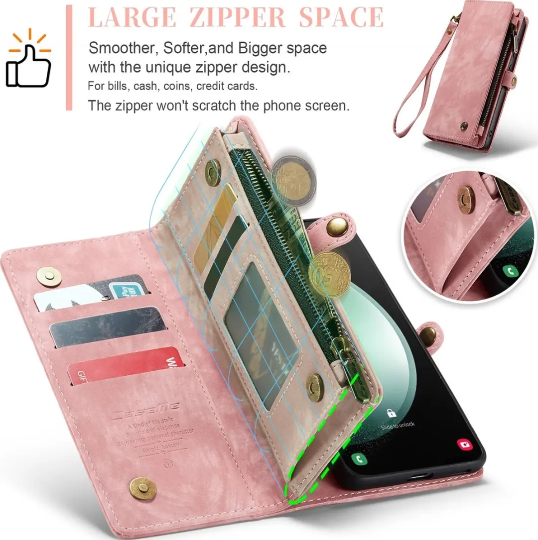 Caseme 008 Telefoonhoesje Samsung Galaxy S23 FE - Roze