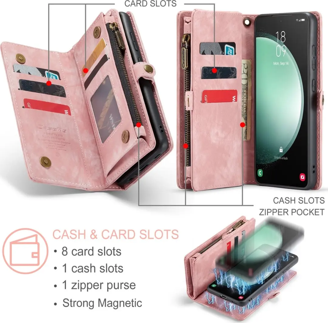 Caseme 008 Telefoonhoesje Samsung Galaxy S23 FE - Roze