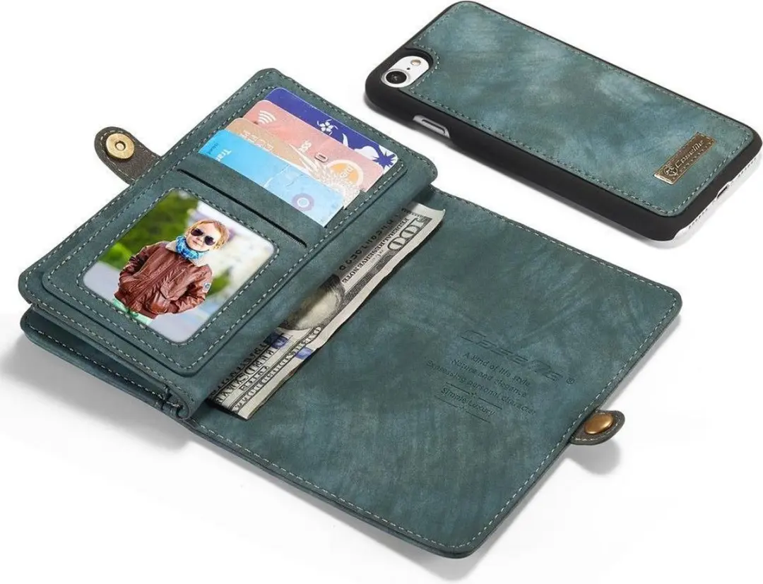 Caseme CSM-3203 Lederen Portemonnee iPhone 7/8/SE 2020 - Groen