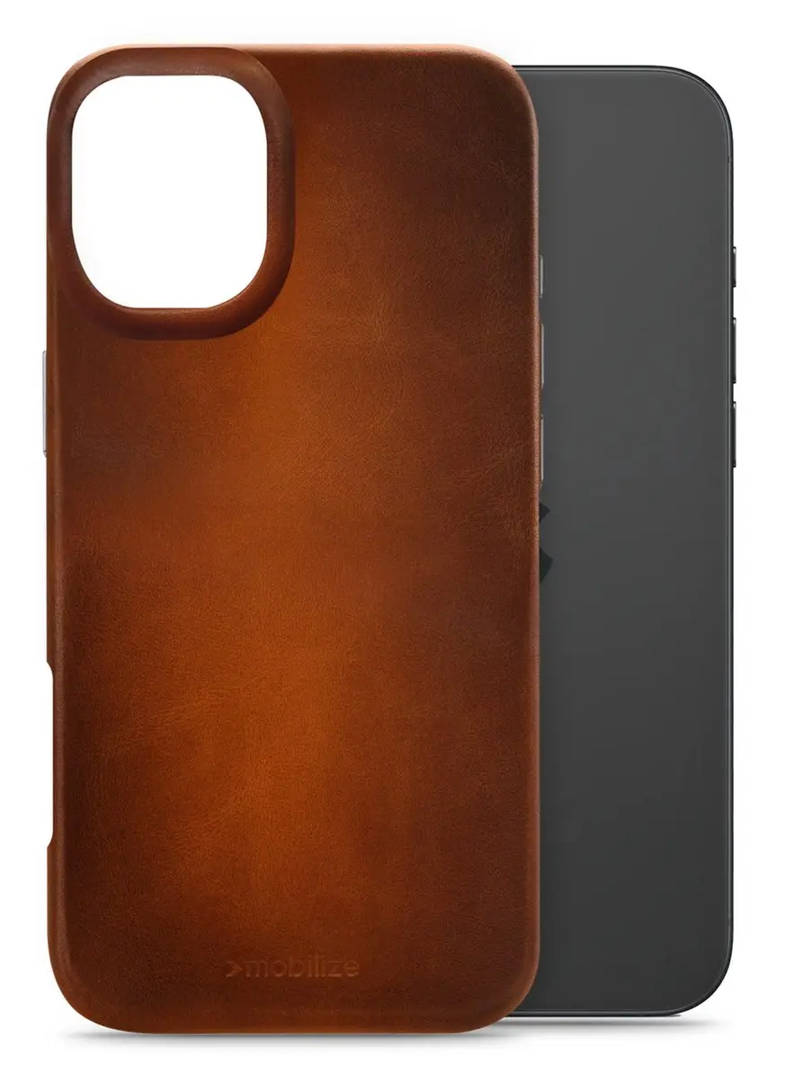 Mobilize iPhone 16 Plus Hoesje MagSafe - Cognac Leer