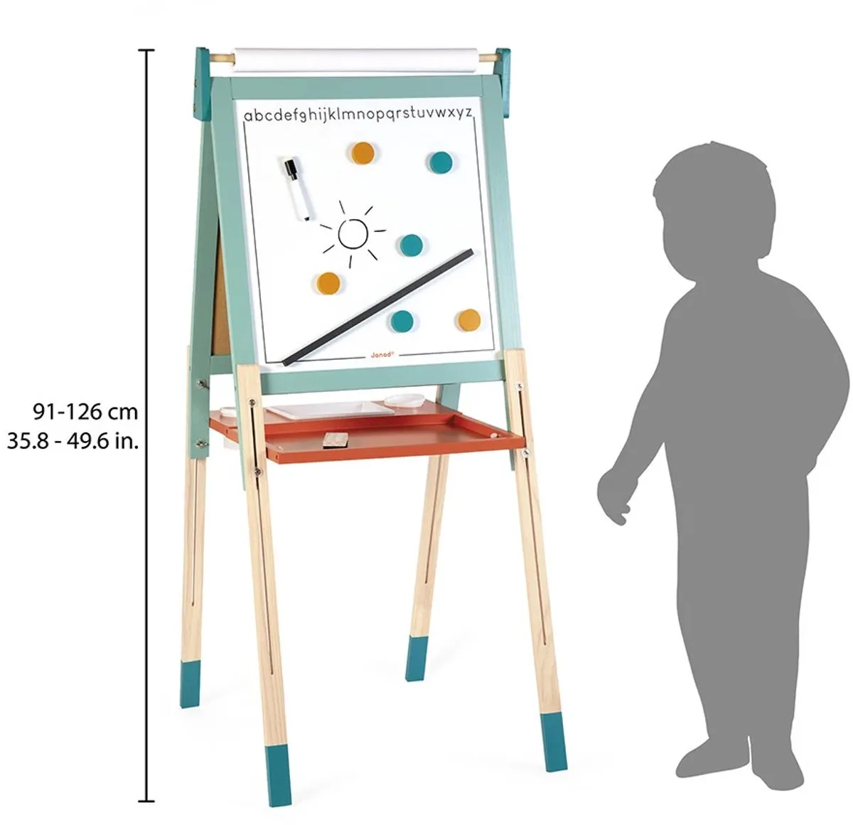 Janod Verstelbaar Magneetbord 9625 - Multicolor