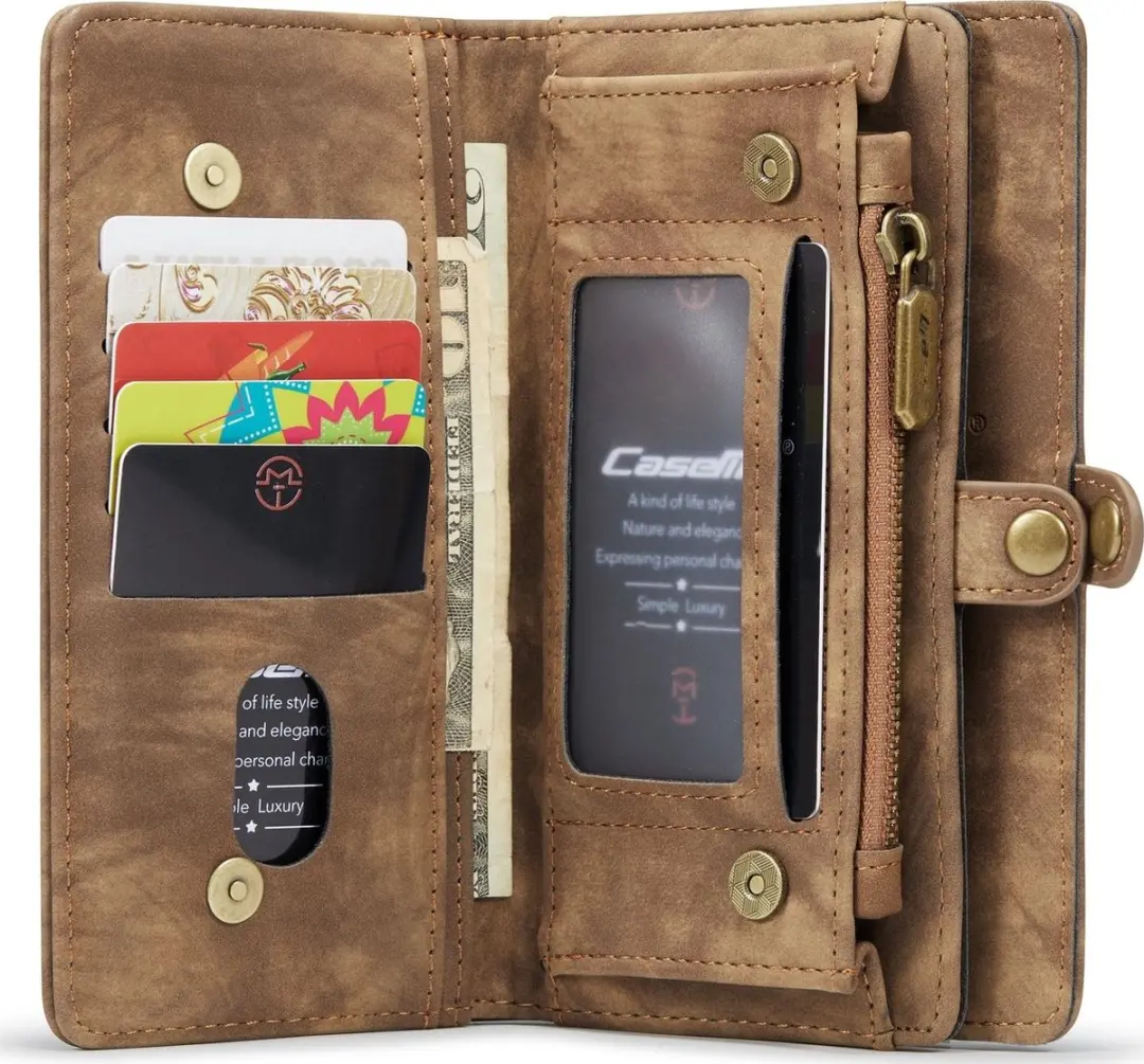 Caseme Luxe Wallet 2in1 Bookcase iPhone 13 - 8 Pasjes - Bruin